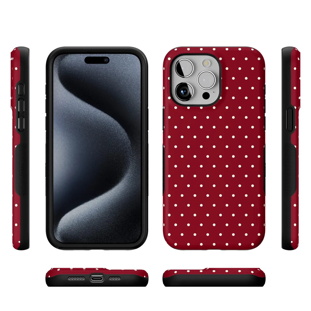 On the Dot | Maroon Polka Dot Case - Image 48