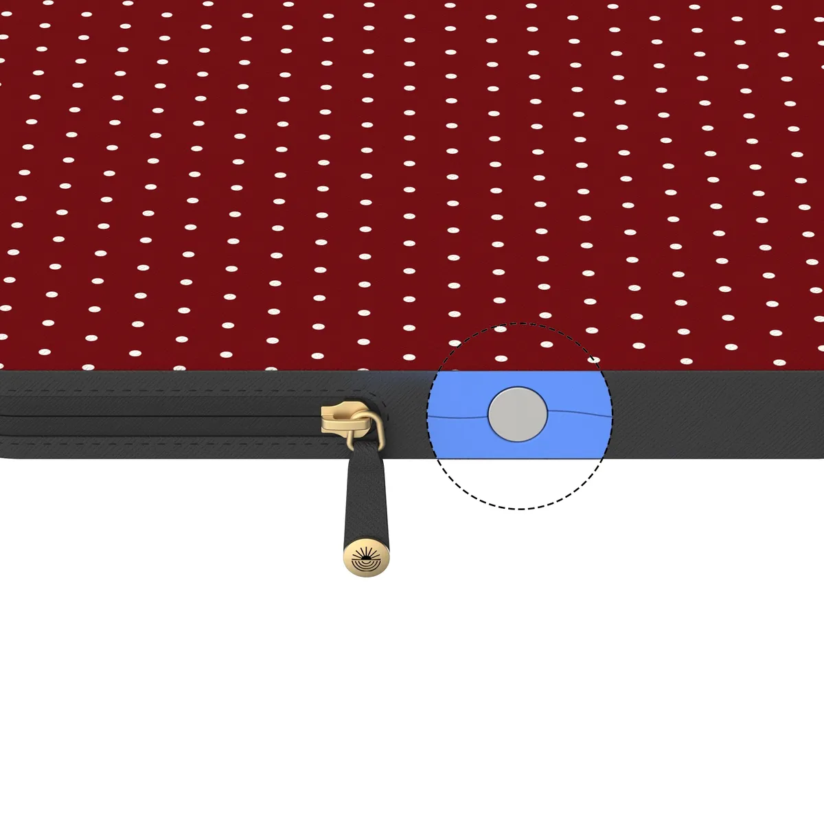 On the Dot | Maroon Polka Dot Laptop Case - Image 5