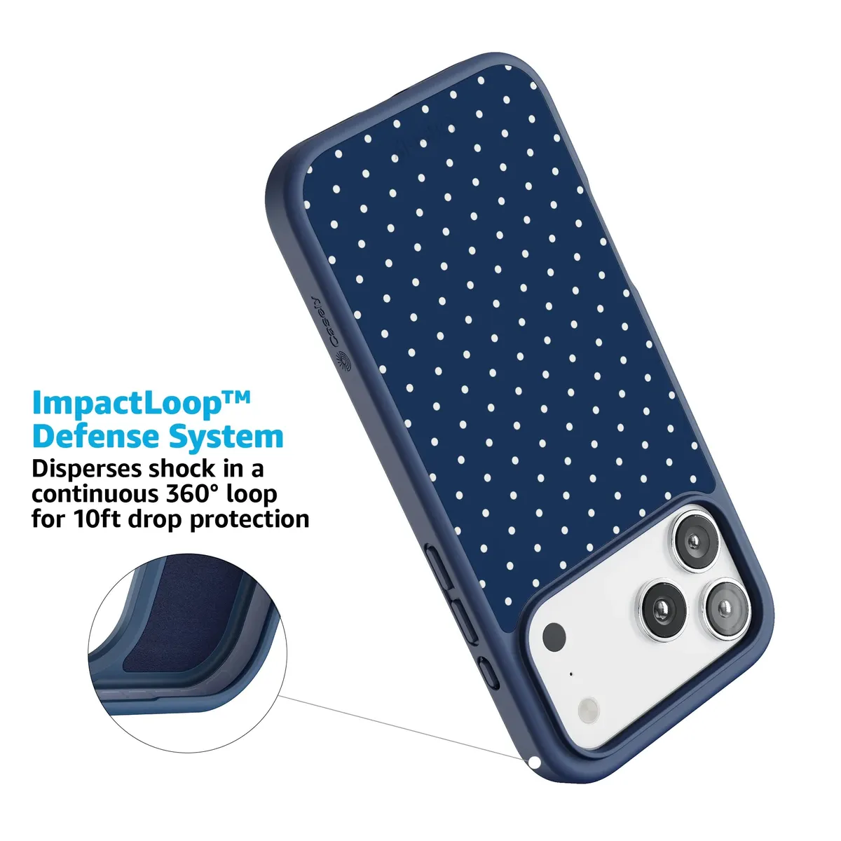 On the Dot | Navy Polka Dot Case - Image 171