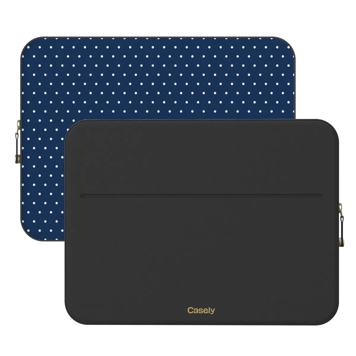 On the Dot | Navy Polka Dot Laptop Case - Image 2