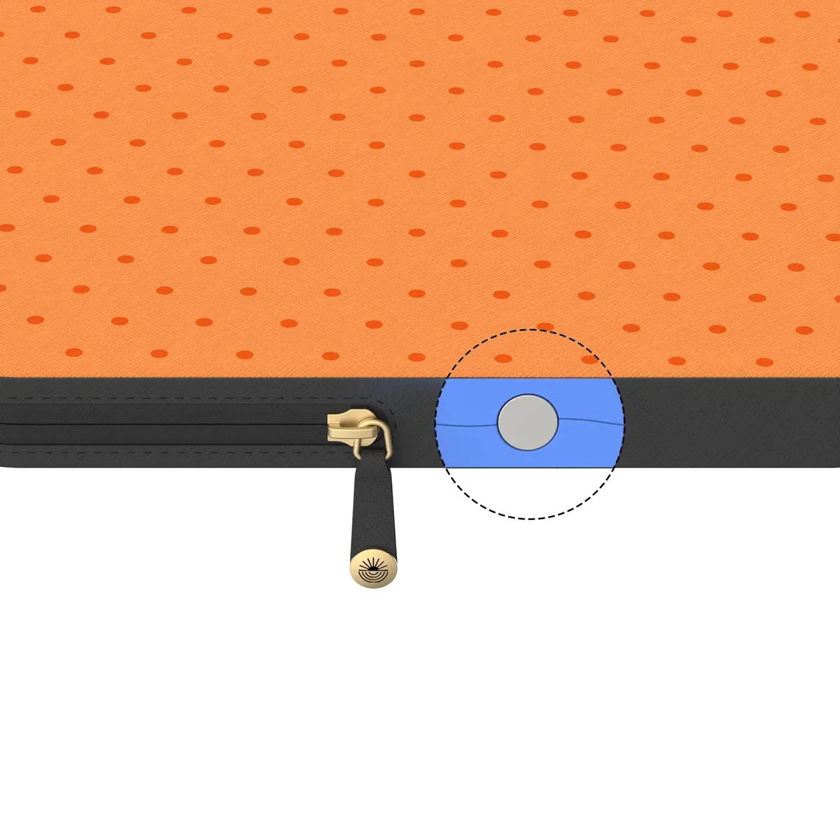 On the Dot | Orange Polka Dot Laptop Case - Image 5