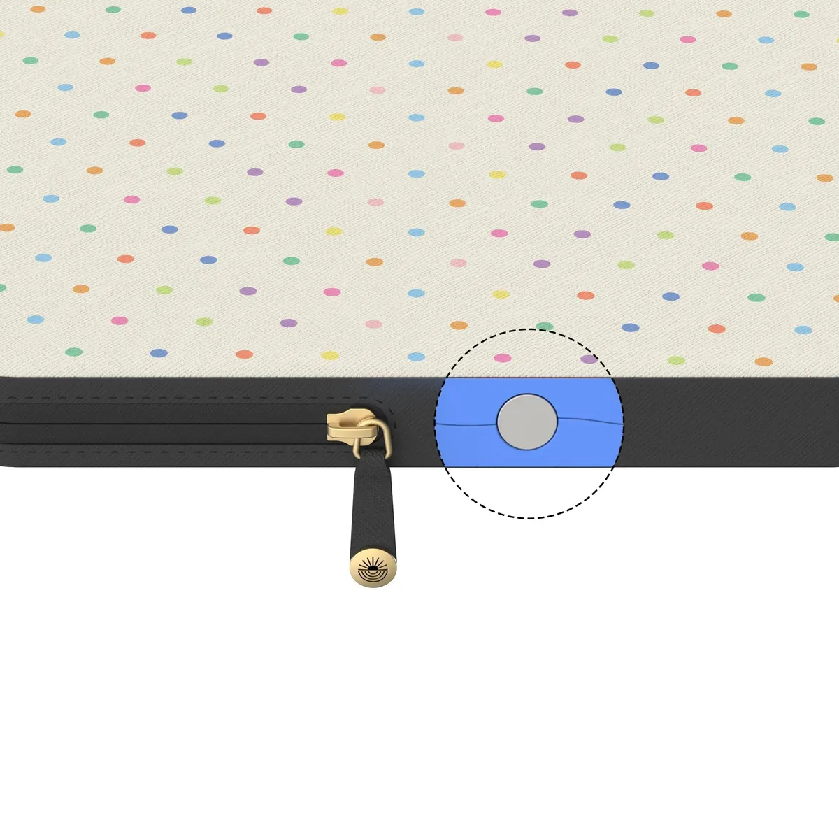 On the Dot | Rainbow Polka Dot Laptop Case - Image 5