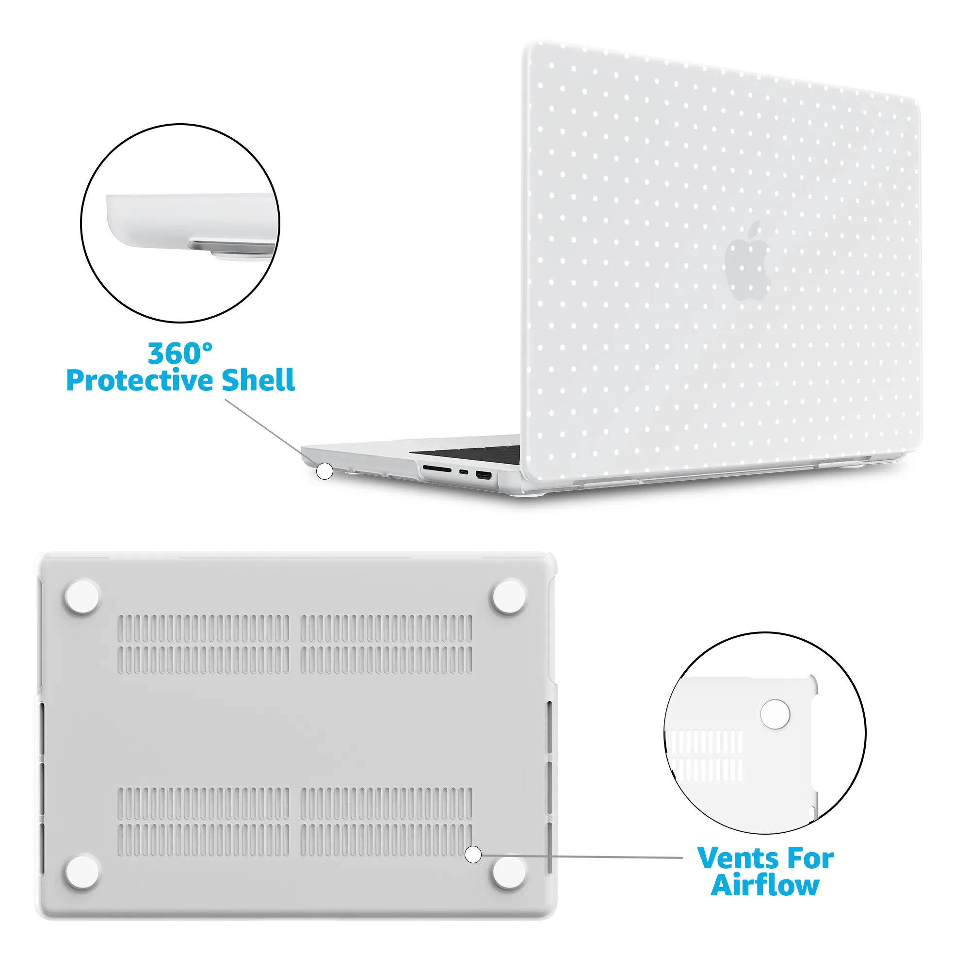 On the Dot | White Polka Dot Laptop Shell - Image 5