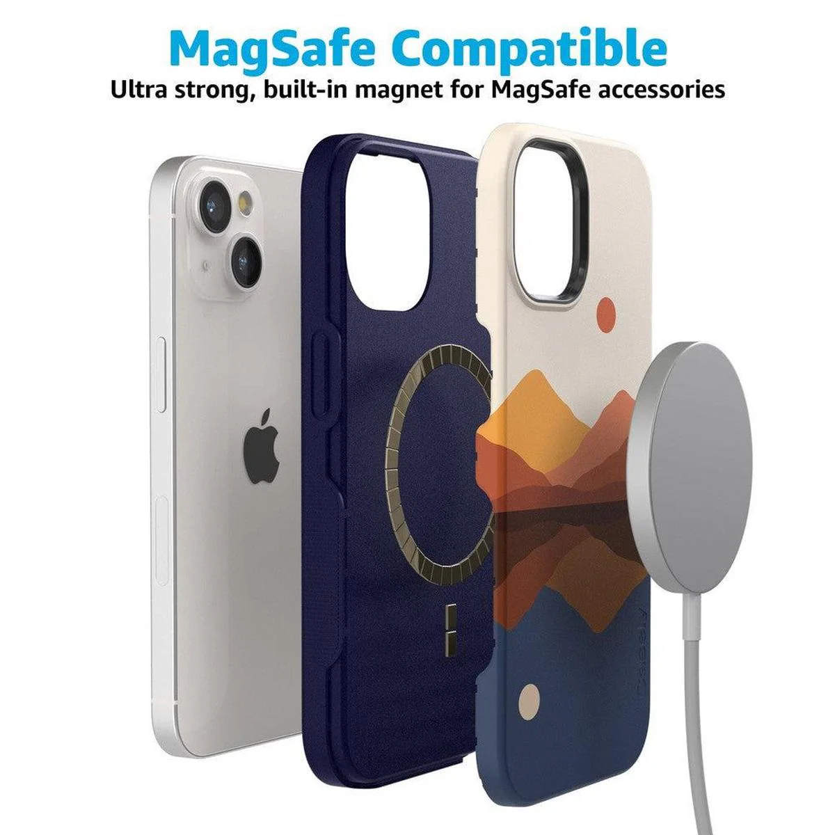 Opposites Attract | Day & Night Colorblock Mountains Case - Image 104
