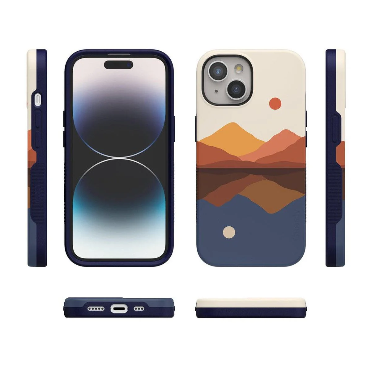 Opposites Attract | Day & Night Colorblock Mountains Case - Image 108