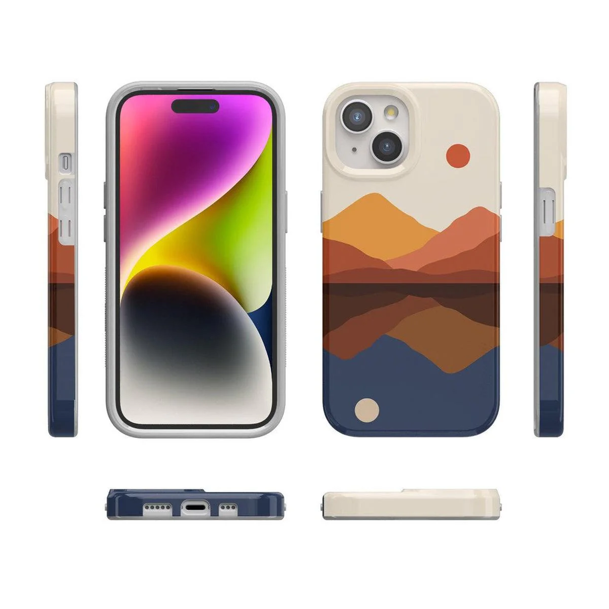 Opposites Attract | Day & Night Colorblock Mountains Case - Image 117