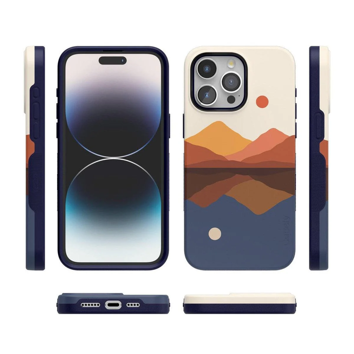 Opposites Attract | Day & Night Colorblock Mountains Case - Image 126