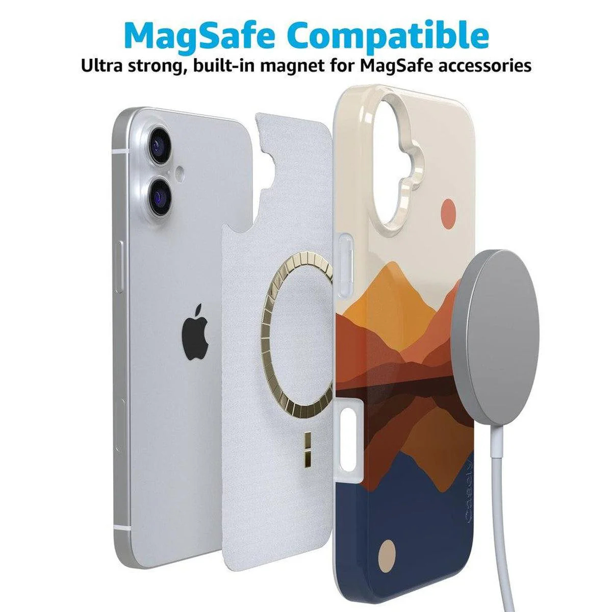 Opposites Attract | Day & Night Colorblock Mountains Case - Image 131