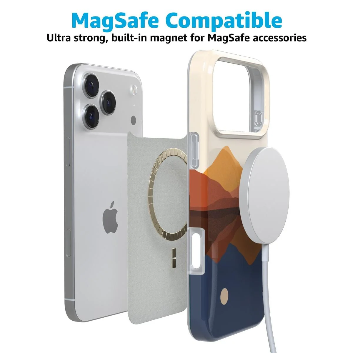 Opposites Attract | Day & Night Colorblock Mountains Case - Image 147