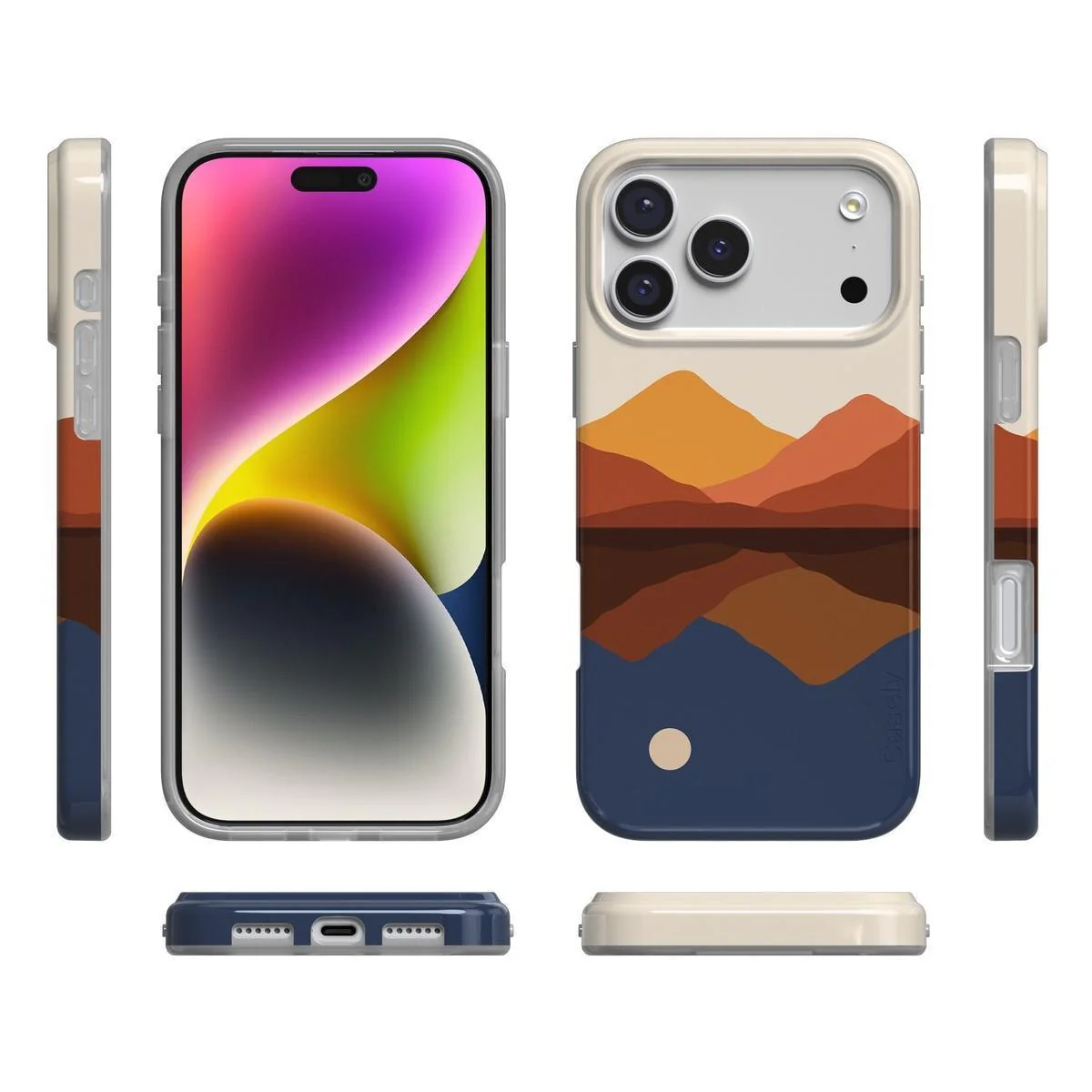 Opposites Attract | Day & Night Colorblock Mountains Case - Image 148