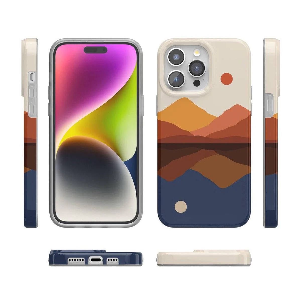 Opposites Attract | Day & Night Colorblock Mountains Case - Image 26
