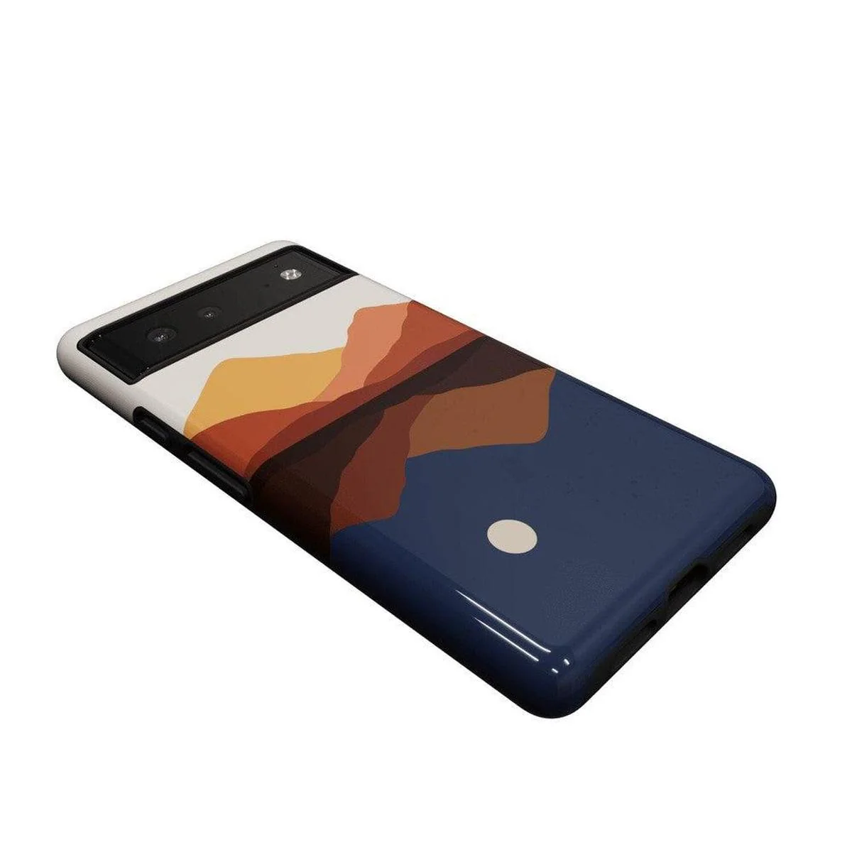Opposites Attract | Day & Night Colorblock Mountains Google Pixel Case - Image 2