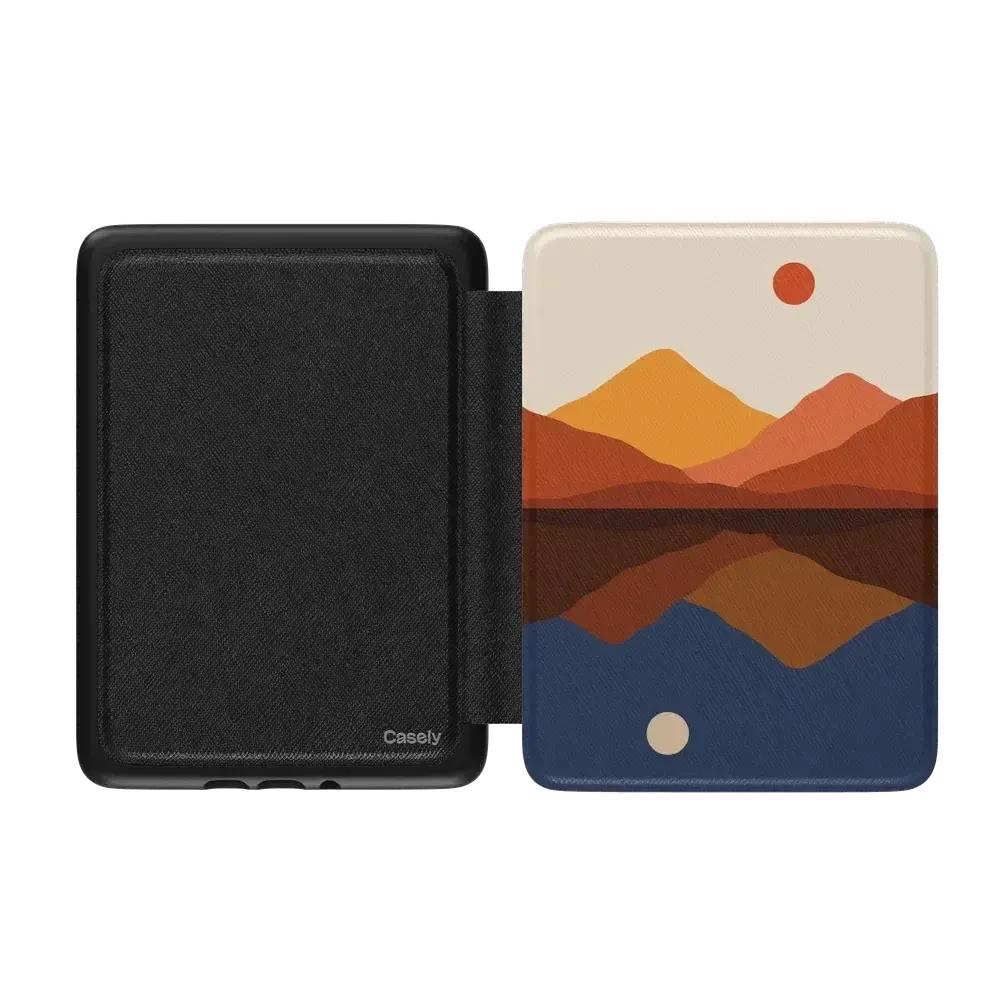 Opposites Attract | Day & Night Colorblock Mountains Kindle Case - Image 5