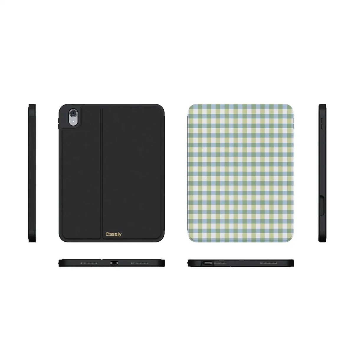 Pastel Picnic | Blue & Green Gingham iPad Case - Image 13