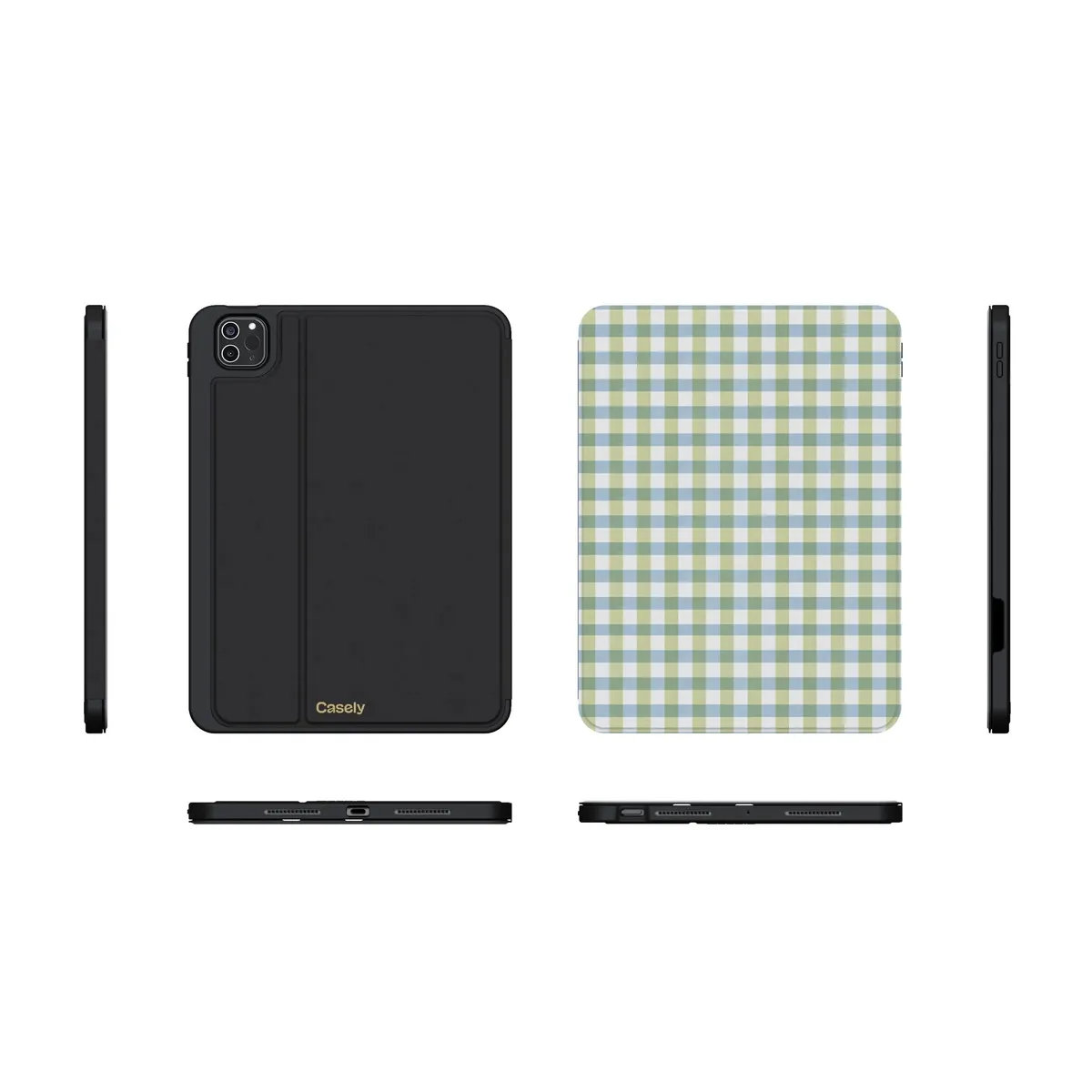 Pastel Picnic | Blue & Green Gingham iPad Case - Image 21