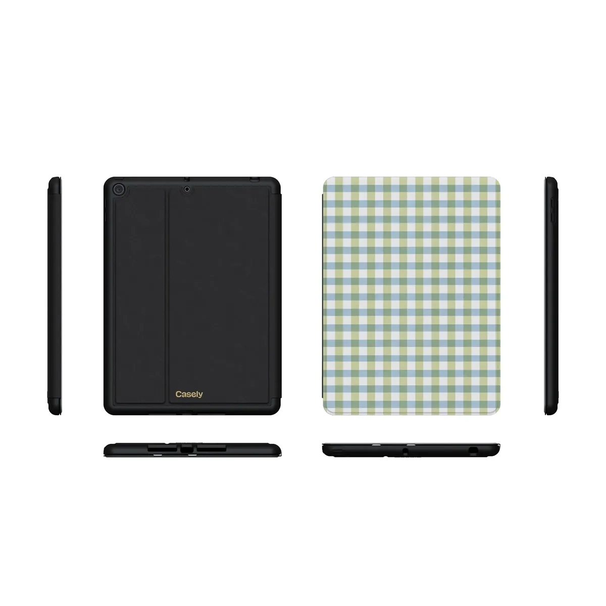 Pastel Picnic | Blue & Green Gingham iPad Case - Image 29