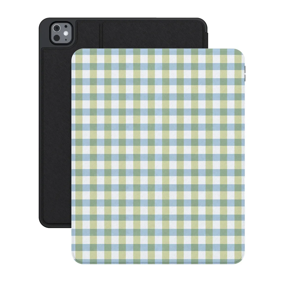 Pastel Picnic | Blue & Green Gingham iPad Case - Image 33