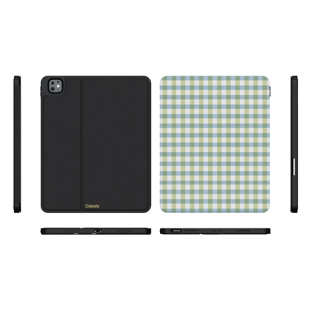Pastel Picnic | Blue & Green Gingham iPad Case - Image 37