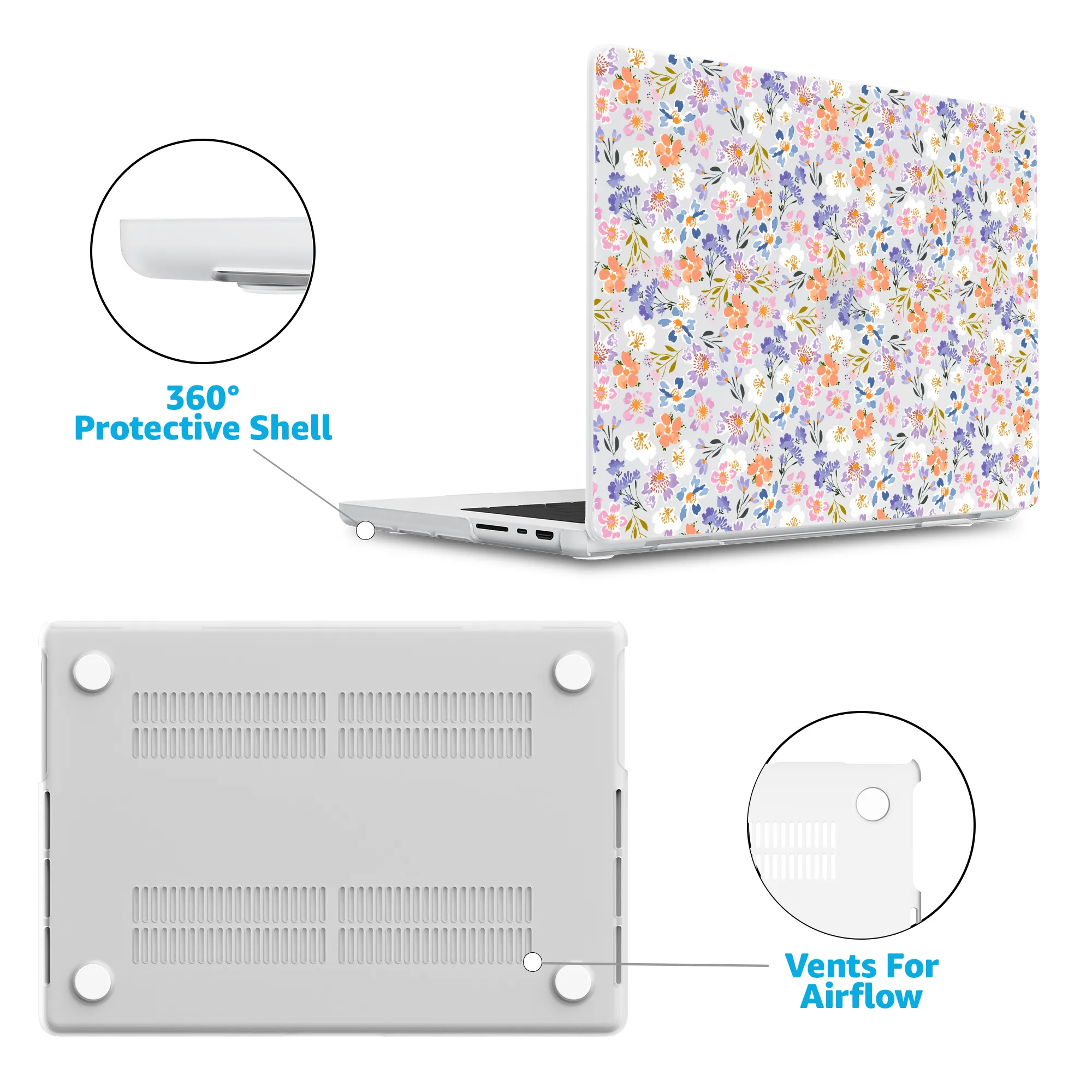 Poppy Meadows | Pastel Floral Laptop Shell - Image 17