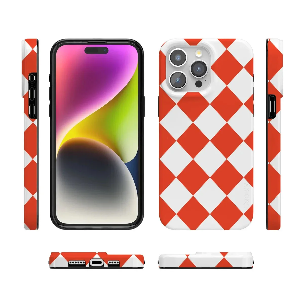 Red Checkerboard | High Contrast Design Case - Image 156