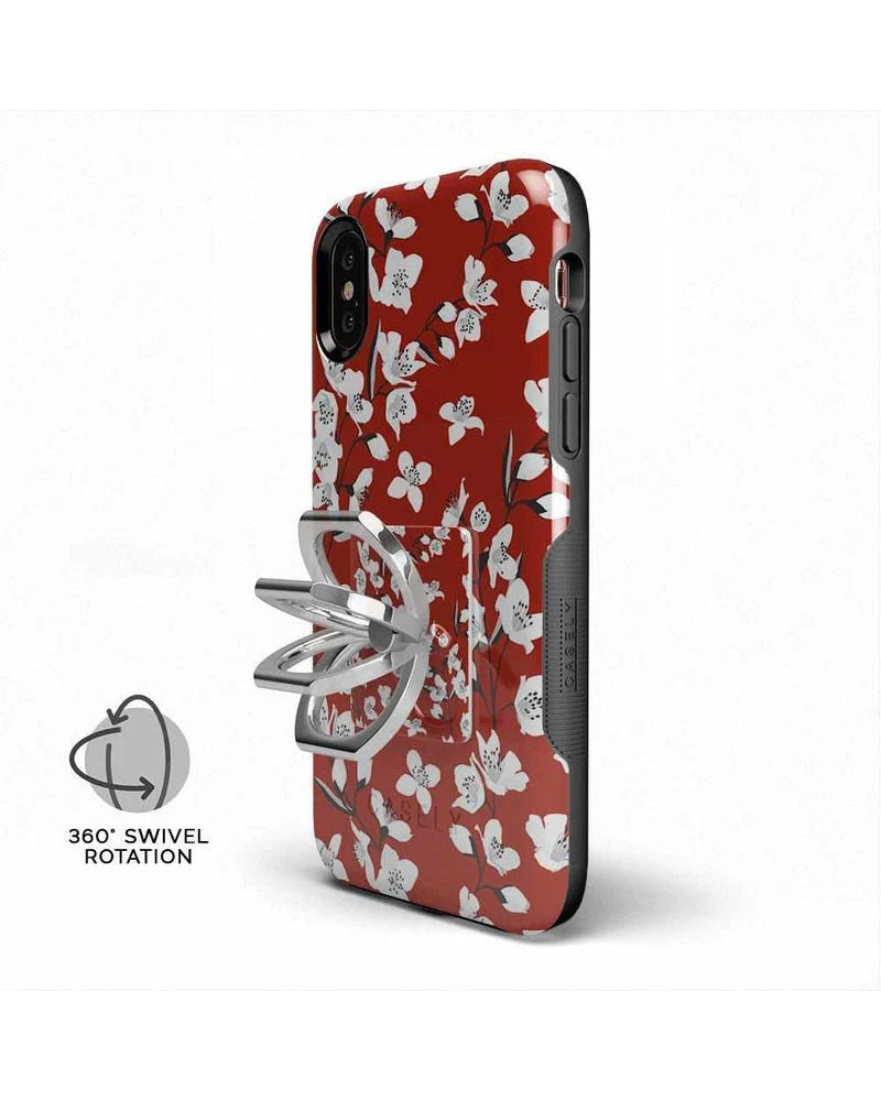Floral Forest | Red Cherry Blossom Floral Phone Ring - Image 5