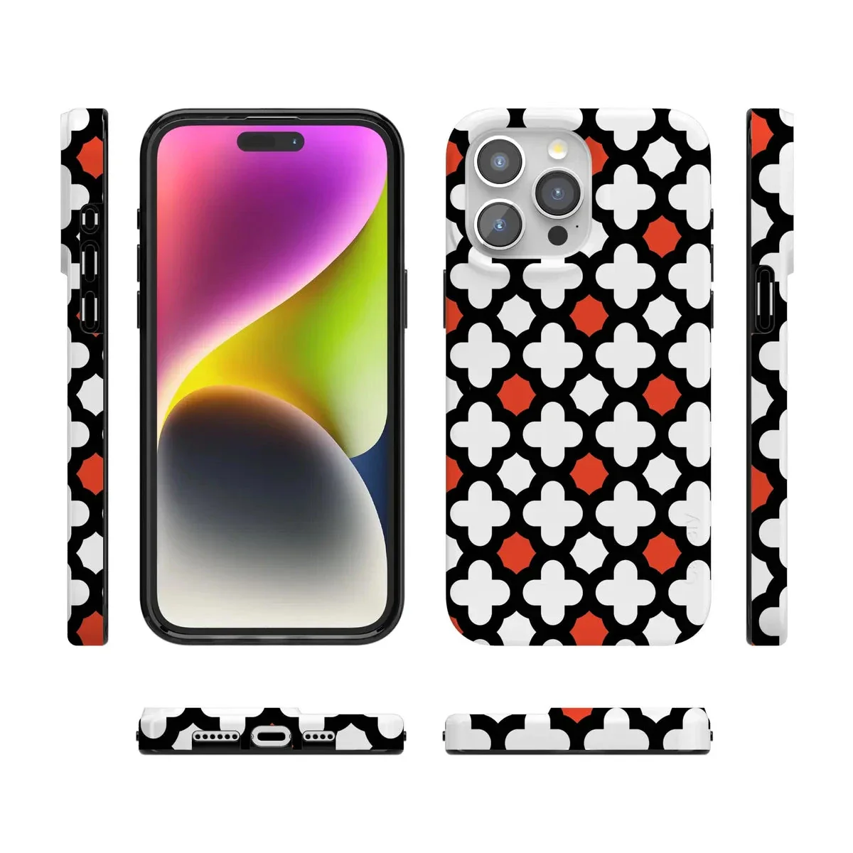 Red Lattice Tile | High Contrast Design Case - Image 156