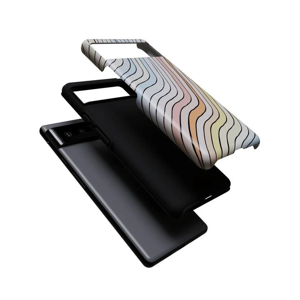 Ride The Wave | Pastel Rainbow Lined Google Pixel Case - Image 3