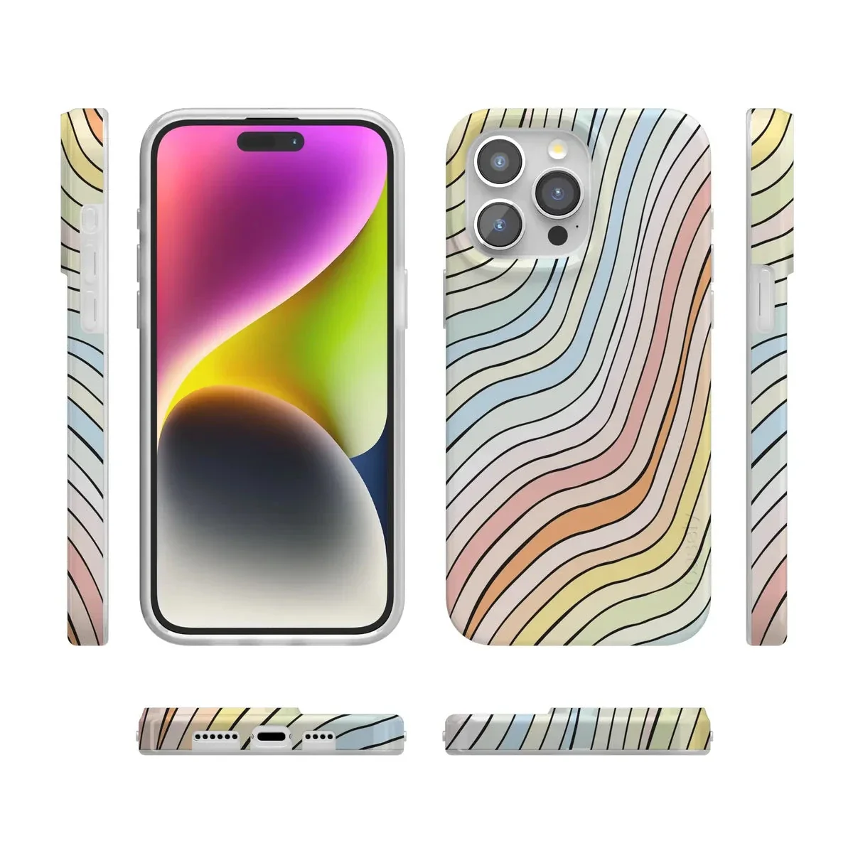 Ride The Wave | Pastel Rainbow Lined Case - Image 145