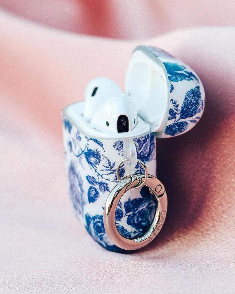Rose to Fame | Blue & White Rose Floral AirPods Case - Image 13