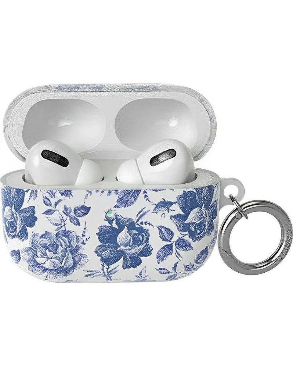 Rose to Fame | Blue & White Rose Floral AirPods Case - Image 3