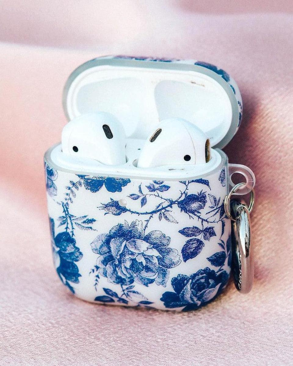 Rose to Fame | Blue & White Rose Floral AirPods Case - Image 9