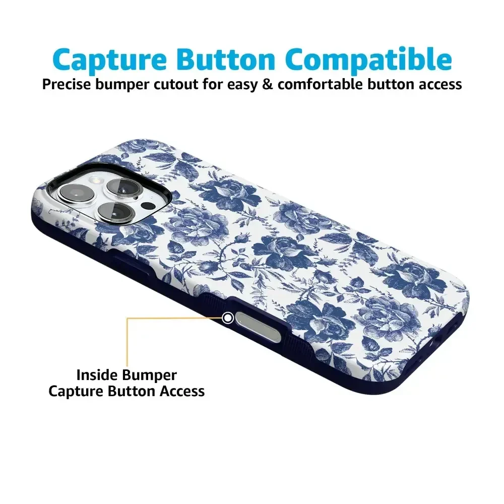 Rose to Fame | Blue & White Rose Floral Case - Image 14