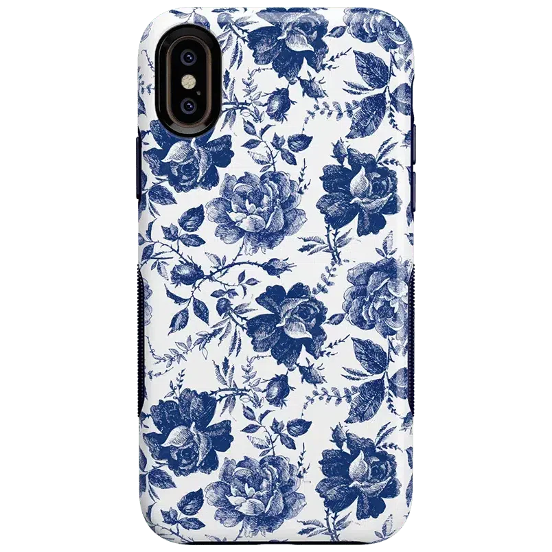 Rose to Fame | Blue & White Rose Floral Case - Image 53