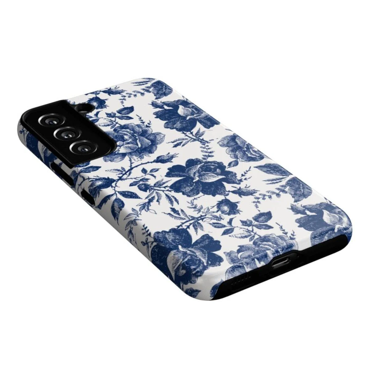 Rose to Fame | Blue & White Rose Floral Samsung Case - Image 11