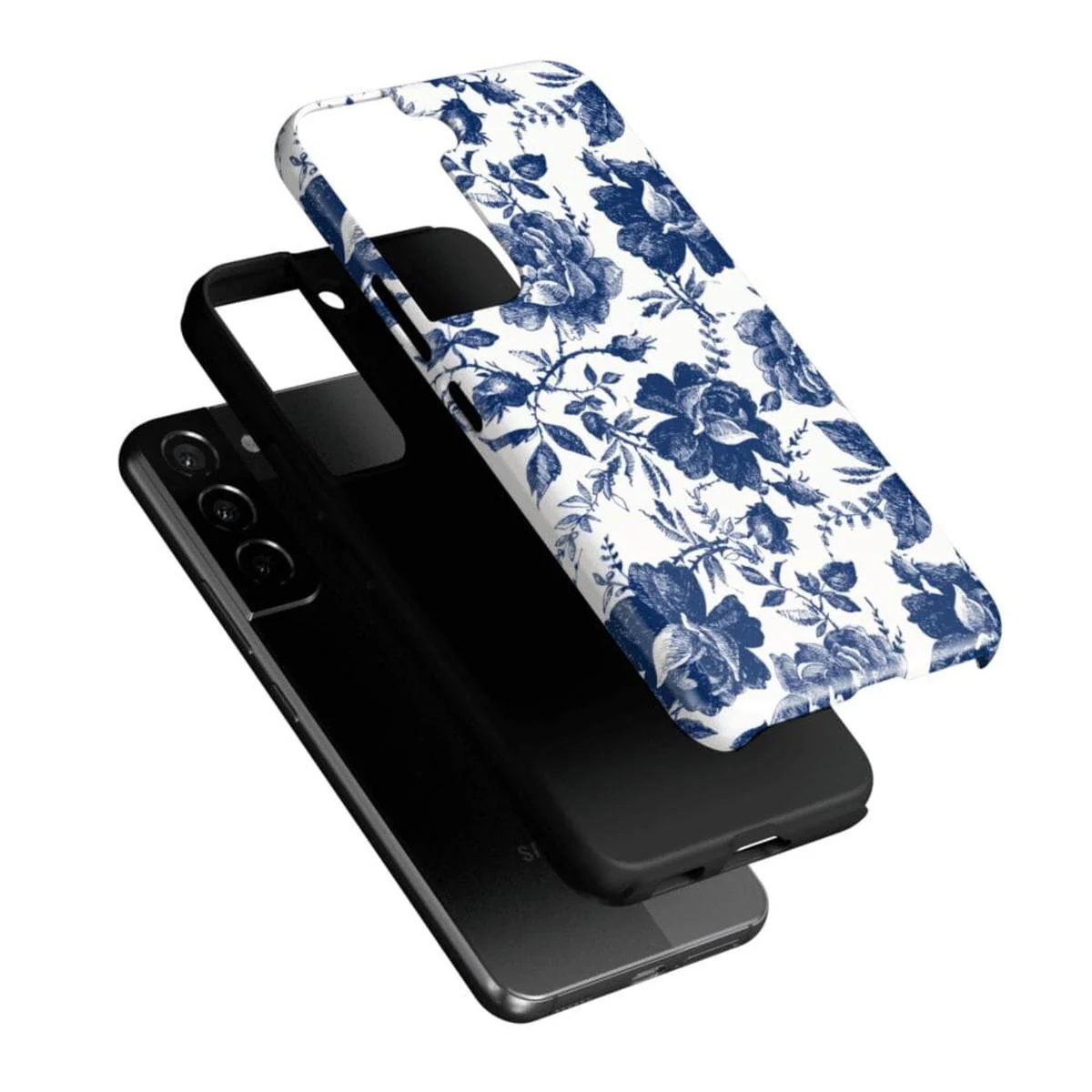 Rose to Fame | Blue & White Rose Floral Samsung Case - Image 12