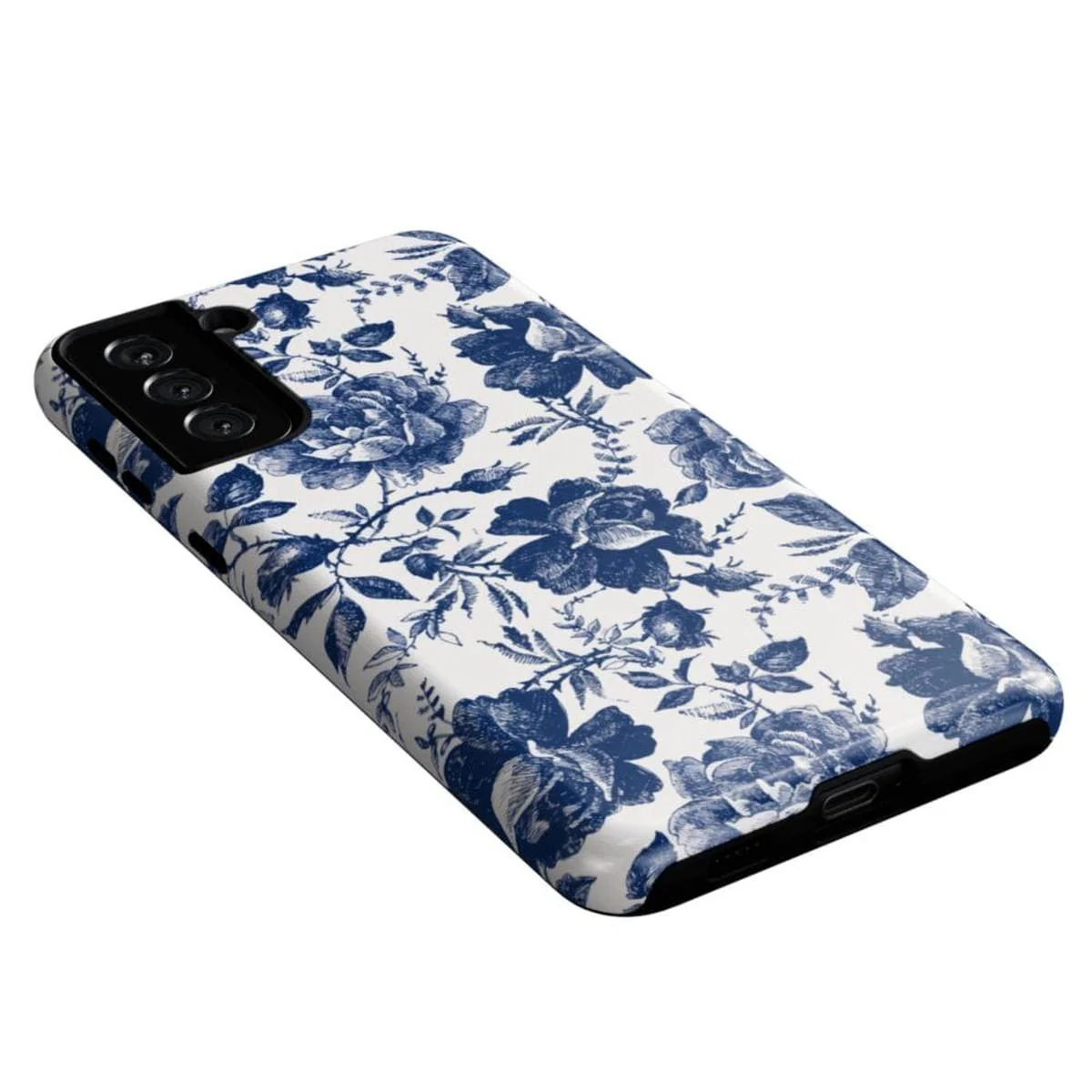 Rose to Fame | Blue & White Rose Floral Samsung Case - Image 17