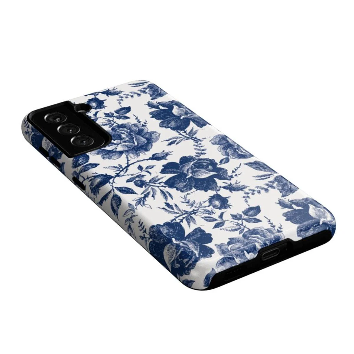 Rose to Fame | Blue & White Rose Floral Samsung Case - Image 20