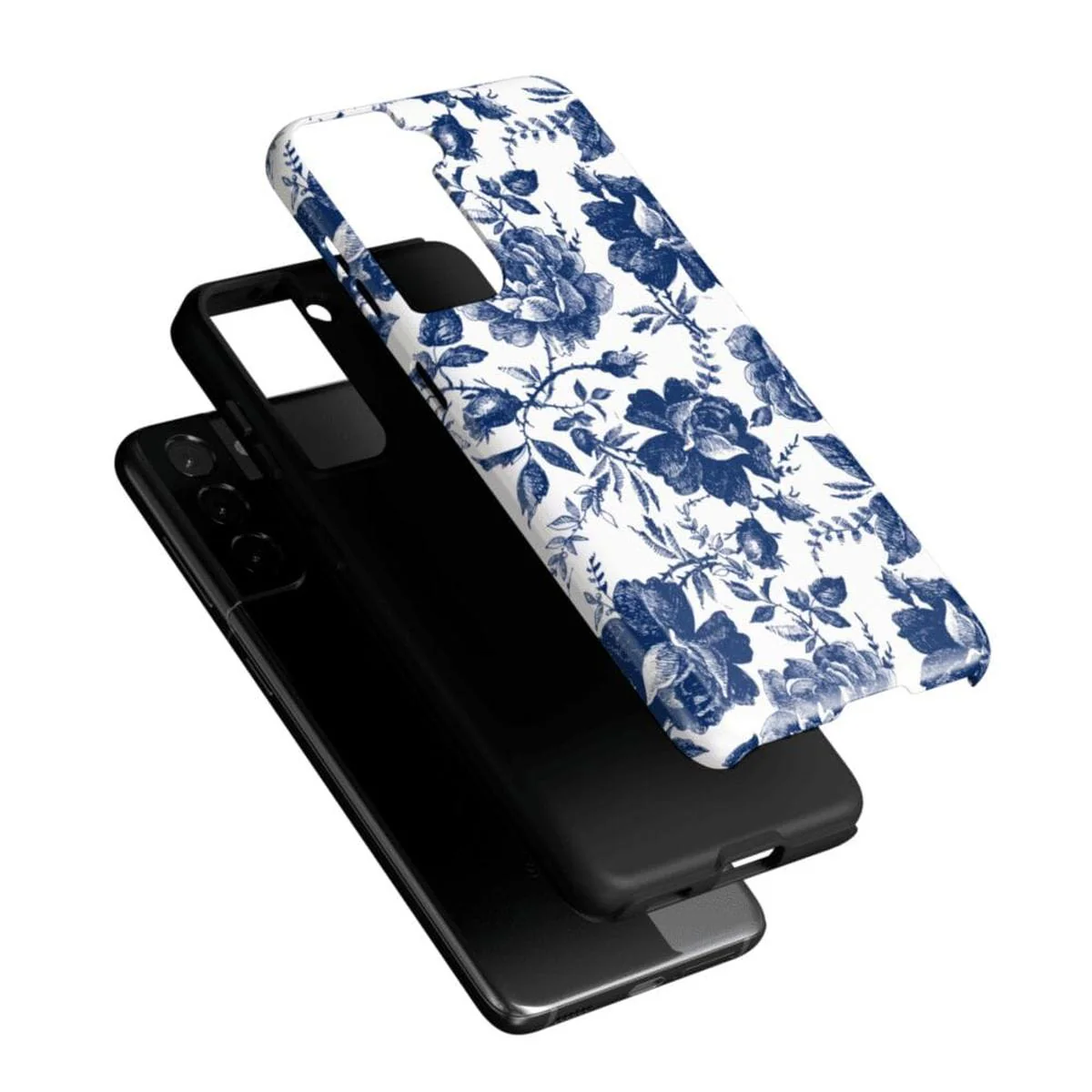 Rose to Fame | Blue & White Rose Floral Samsung Case - Image 21