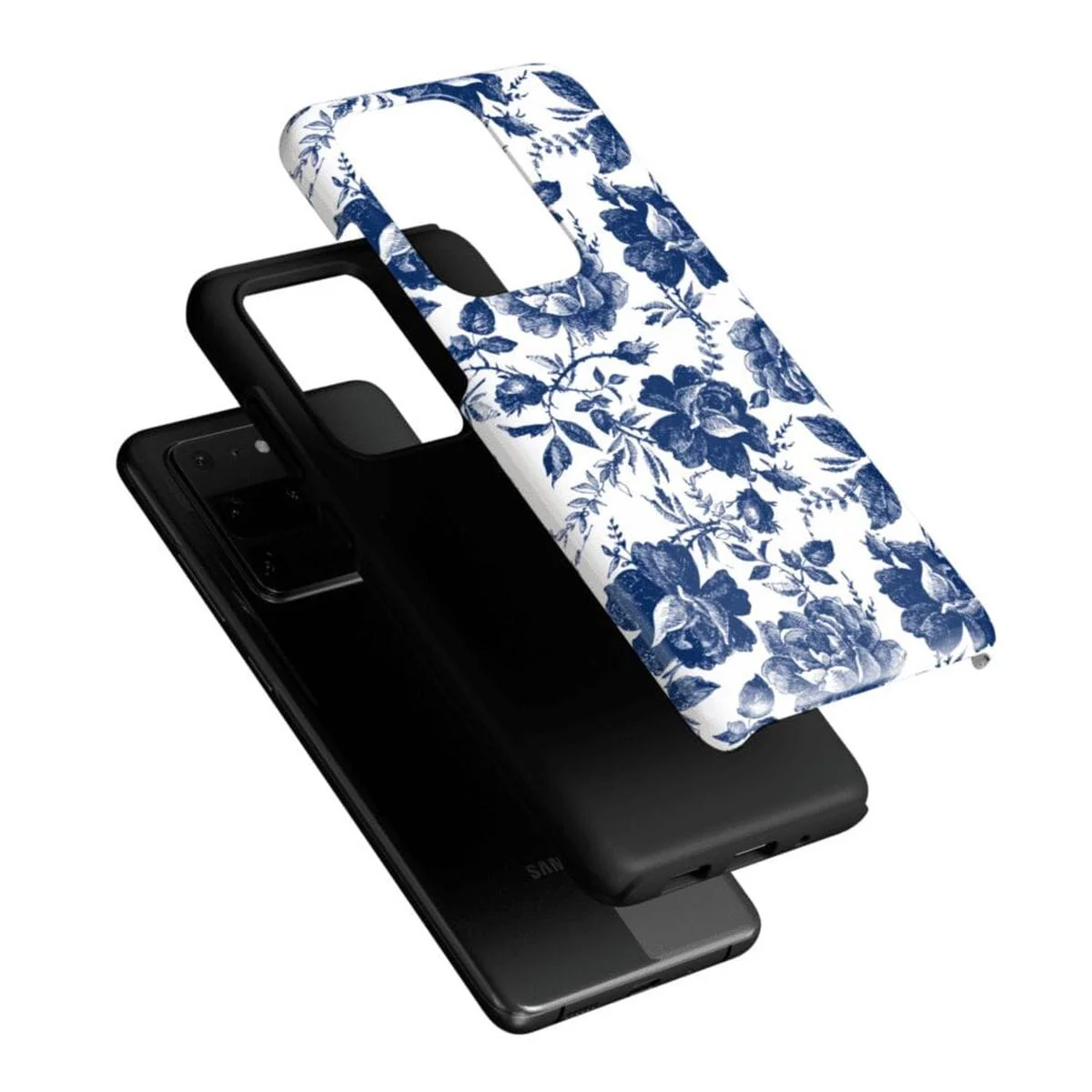 Rose to Fame | Blue & White Rose Floral Samsung Case - Image 24