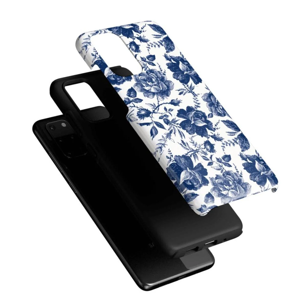 Rose to Fame | Blue & White Rose Floral Samsung Case - Image 27
