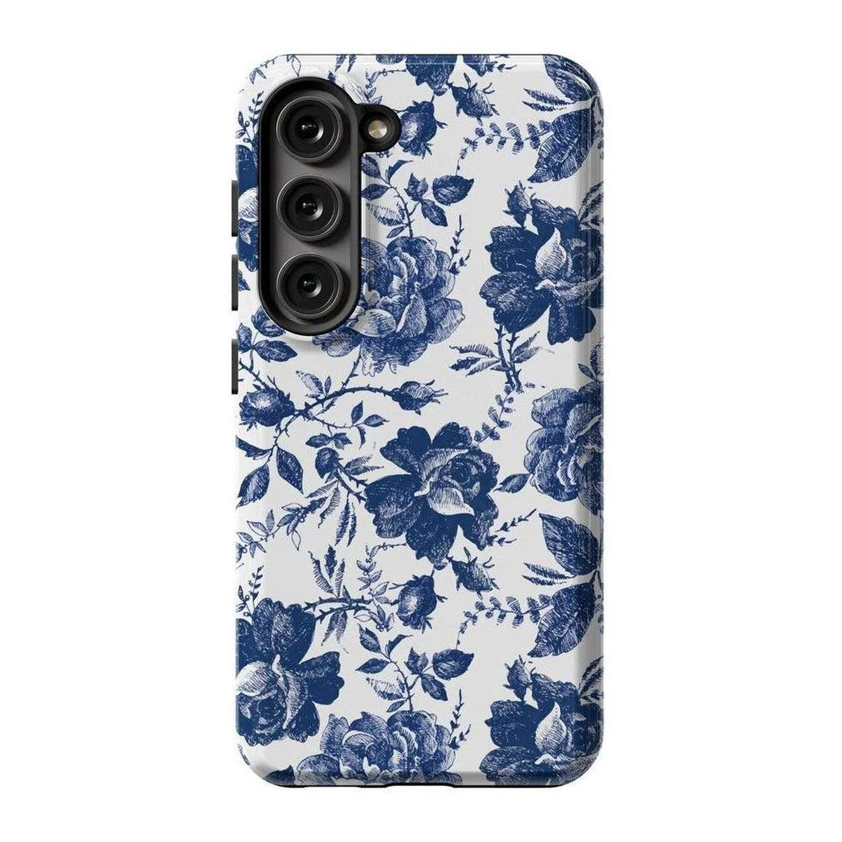 Rose to Fame | Blue & White Rose Floral Samsung Case - Image 3