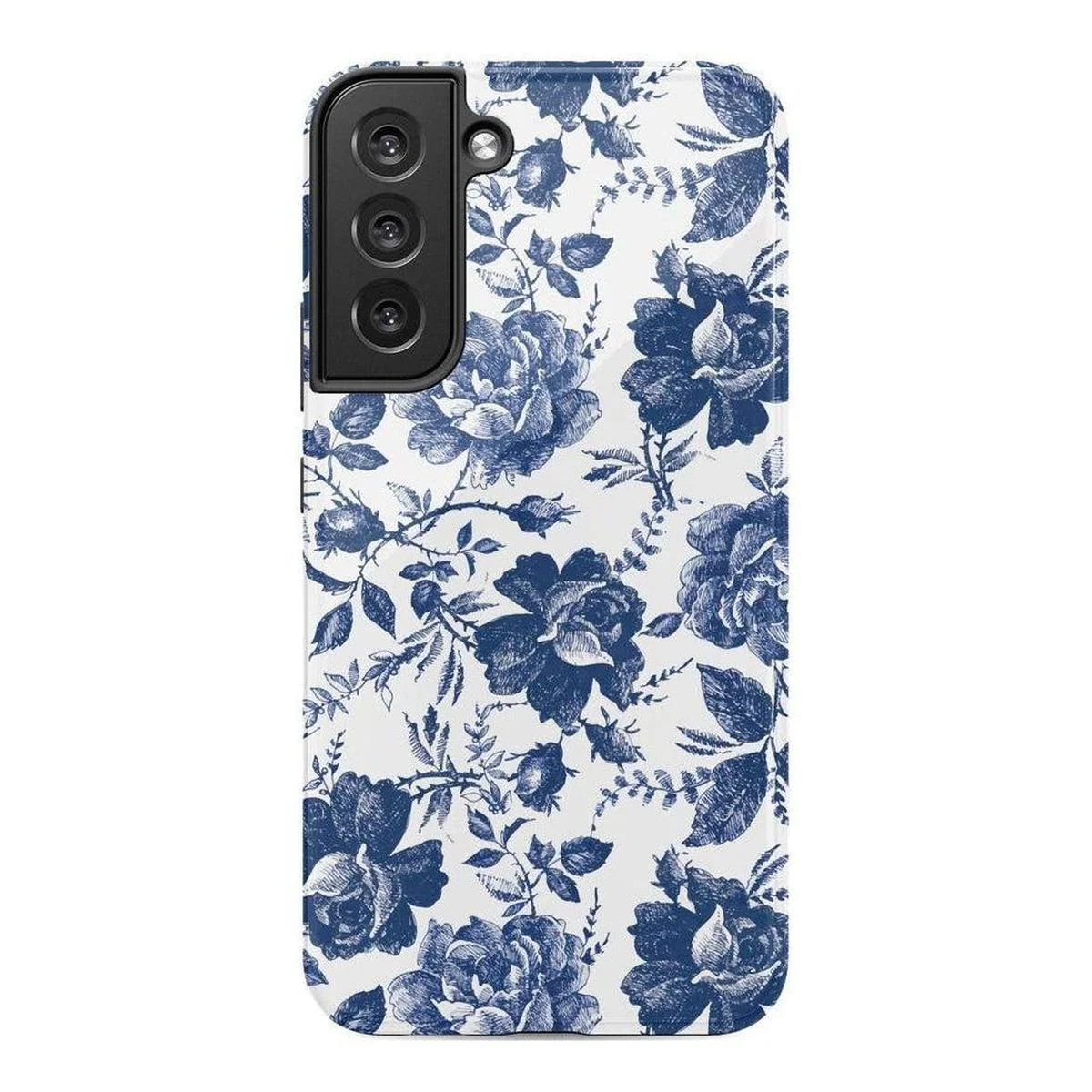Rose to Fame | Blue & White Rose Floral Samsung Case - Image 7