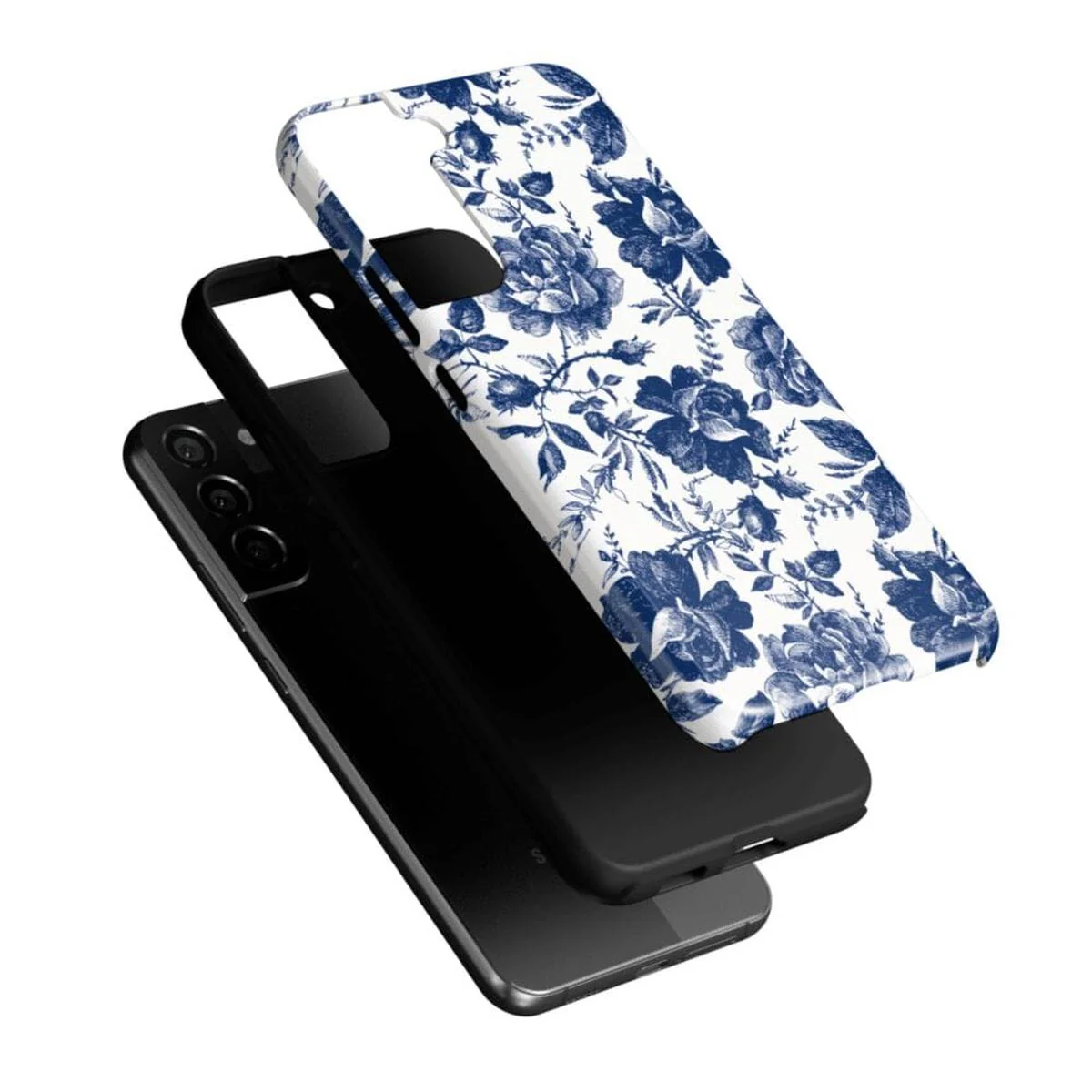 Rose to Fame | Blue & White Rose Floral Samsung Case - Image 9