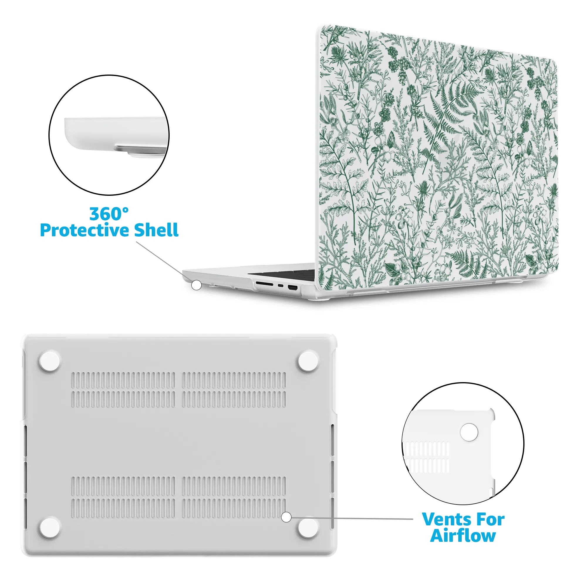 Sage Garden | Green Floral Laptop Shell - Image 17