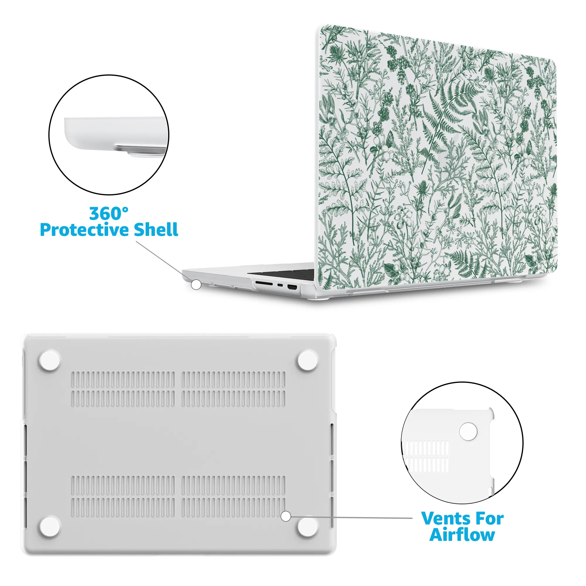 Sage Garden | Green Floral Laptop Shell - Image 23