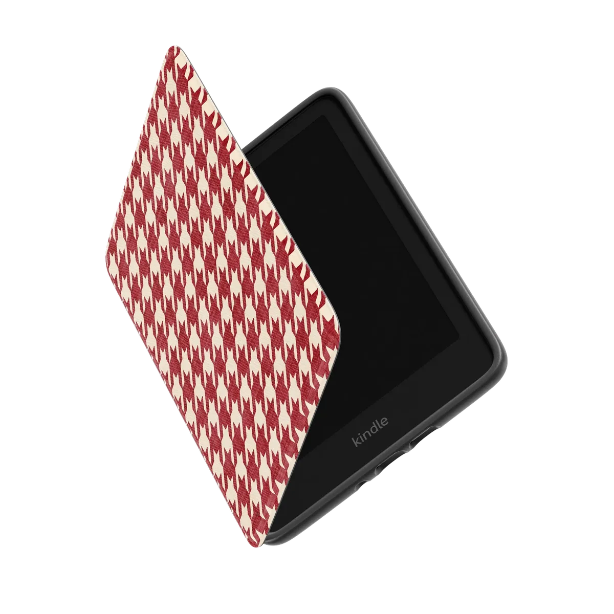 Scarlet Stitch | Red Houndstooth Kindle Case - Image 6