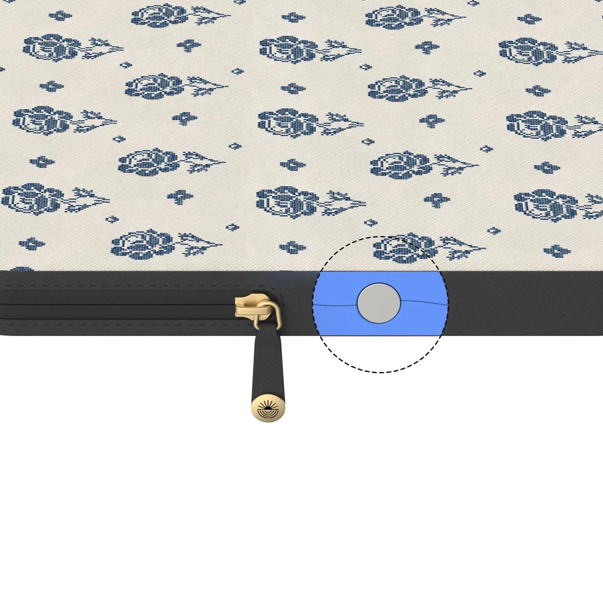 Seaside Stitch | Vintage Roses Laptop Case - Image 5
