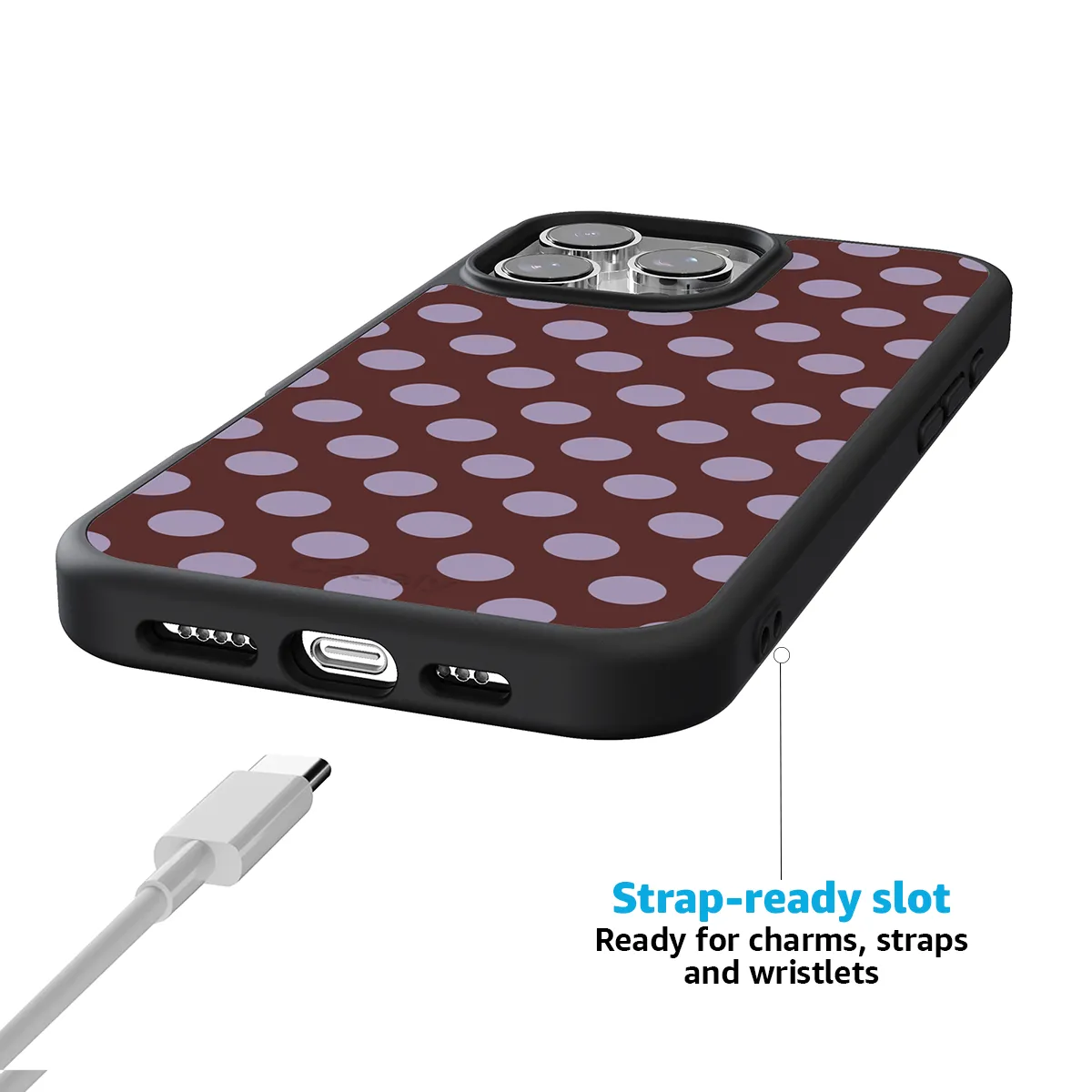 Spotted in SoHo | Burgundy Polka Dot Case - Image 187