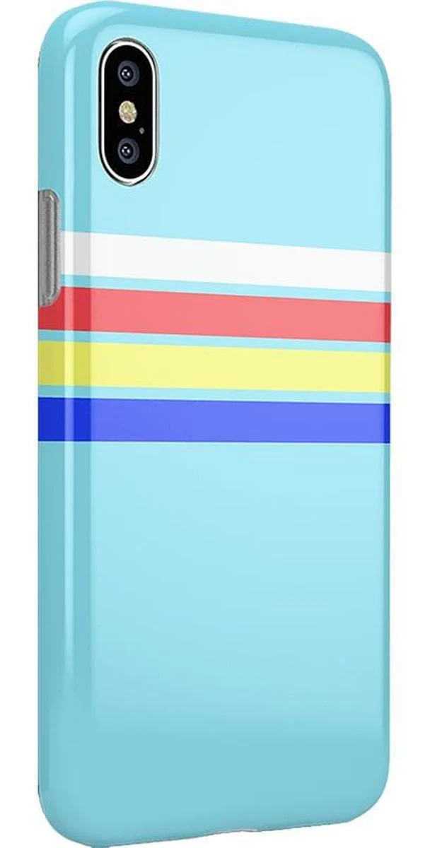 Totally Groovy | Teal Rainbow Stripes Color Block Case - Image 20