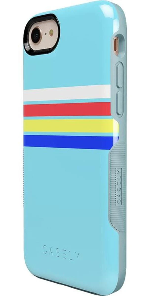 Totally Groovy | Teal Rainbow Stripes Color Block Case - Image 23
